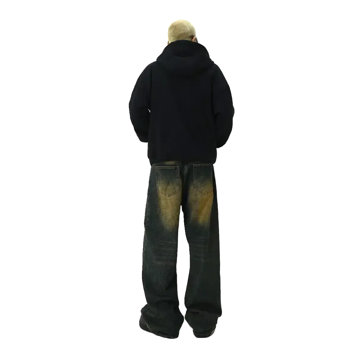 Mud Dyed Washed Baggy Jeans