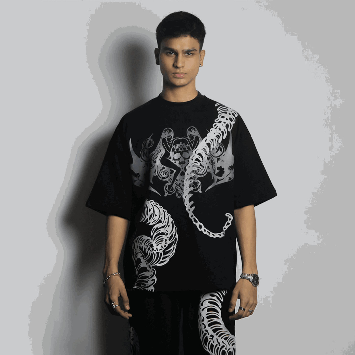 Kotsu Black Unisex Boxy Oversized Tshirt