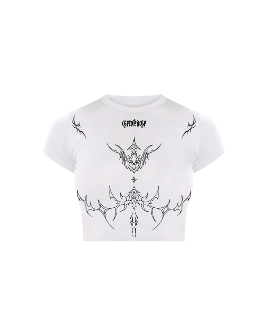 White Chaos Women s Baby Tee