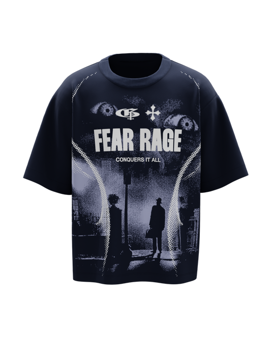 Fear Navy Blue Boxy Oversized Tshirt