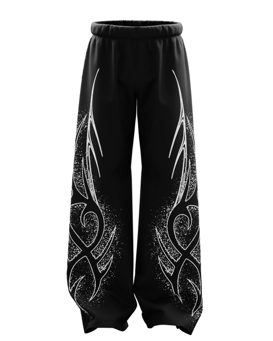 Nova Black Unisex Straight Fit Baggy Pants