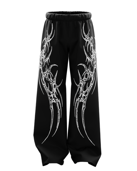 Saiyan Black Unisex Straight Fit Baggy Pants