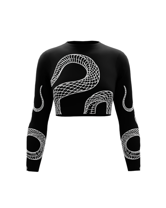 Black Phenom Long Sleeve Baby Tee