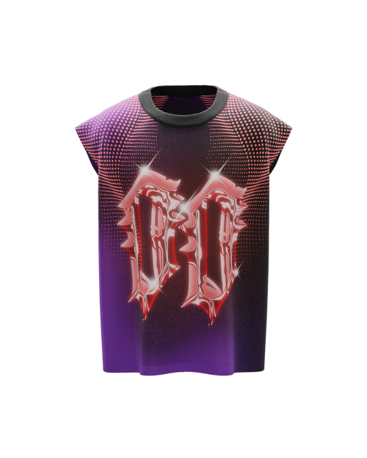 Retro Crackled 00 Jersey Sleeveless Vest