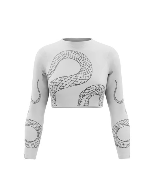 White Phenom Women s Long Sleeve Baby Tee