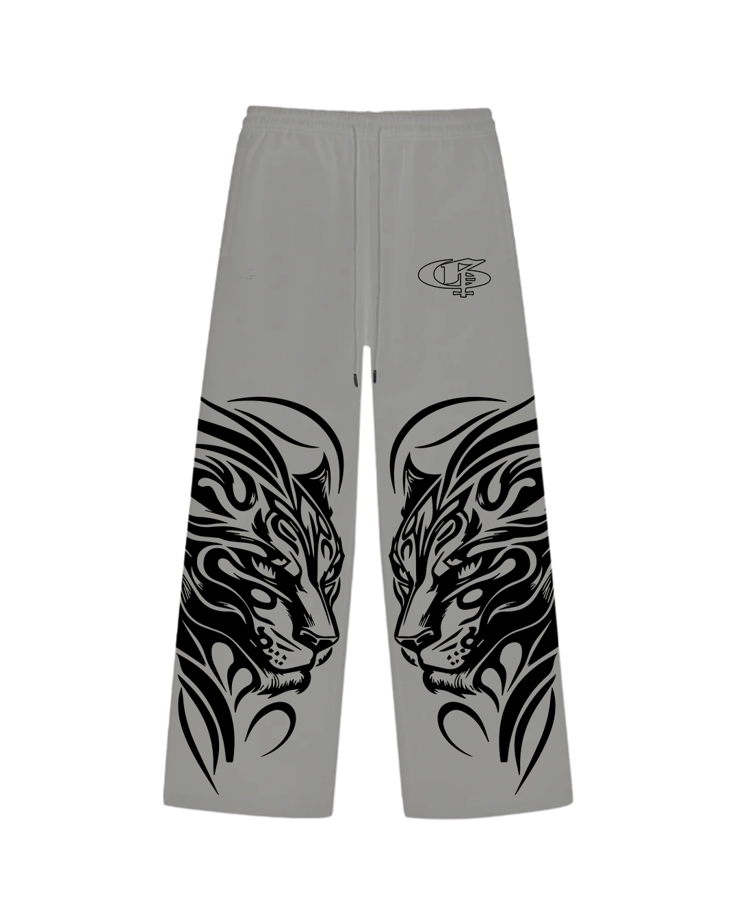 Shiro Unisex Grey Straight Fit Baggy Pants