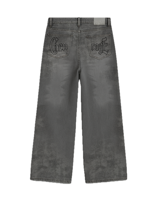 Smack Grey Washed Baggy Jeans