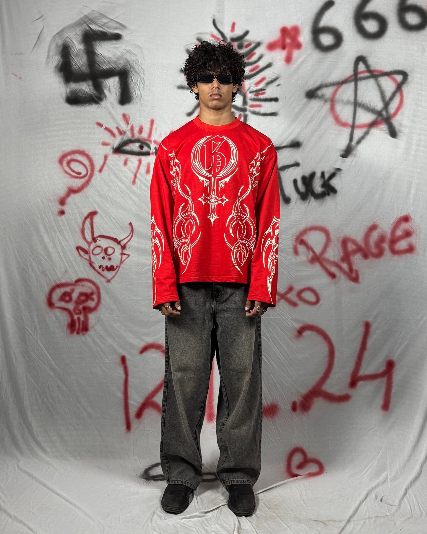 Shakti Red Full Sleeve T Shirt