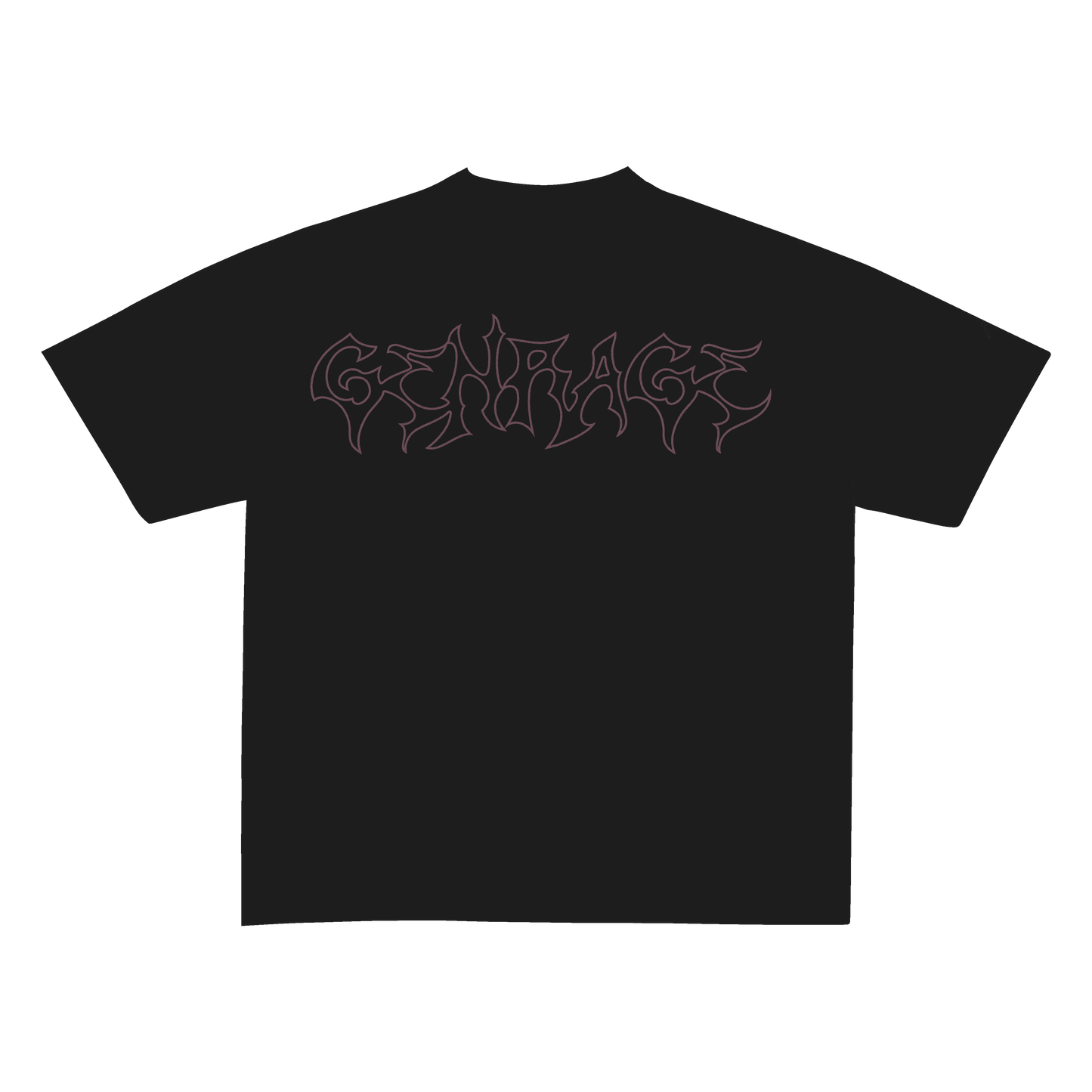 Grunge Magenta Unisex Black Oversized Tshirt