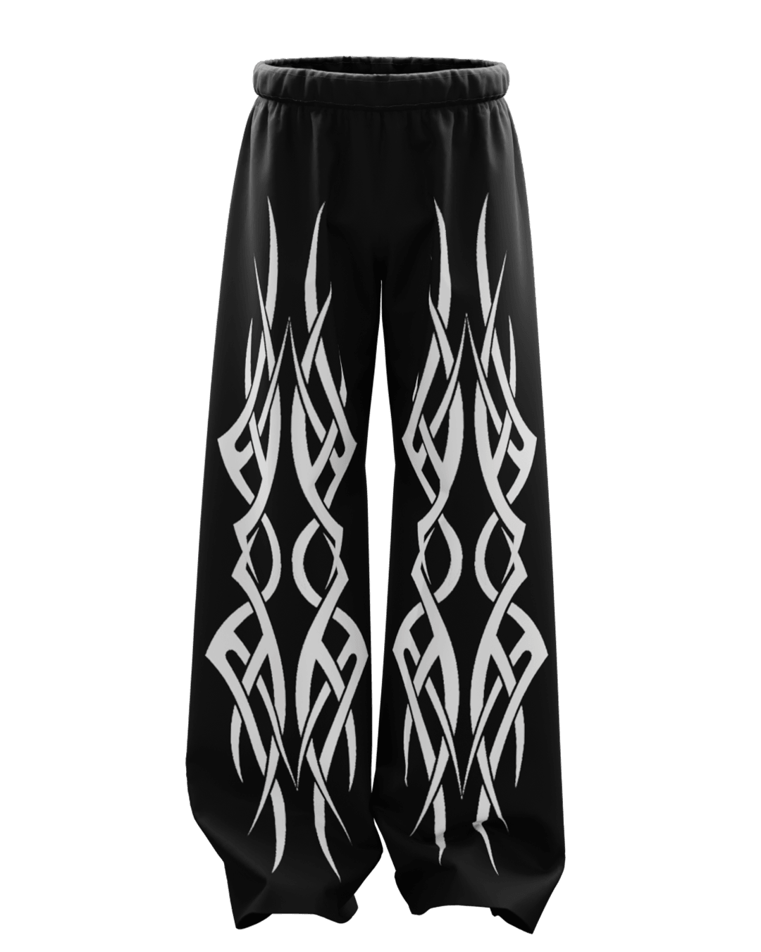 Throne Black Unisex Straight Fit Baggy Pants