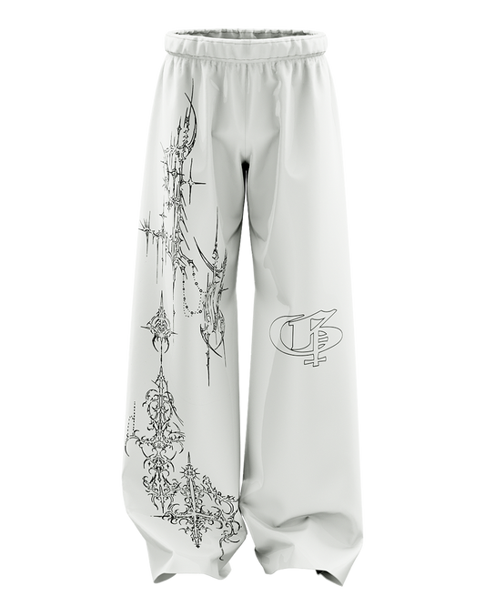 White Dawn Unisex Straight Fit Baggy Pants